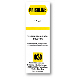 PRISOLINE EYE / NASAL DROPS ( NAPHAZOLINE 50 MG / 100 ML + CHLORPHENIRAMINE 50 MG / 100 ML ) 15 ML